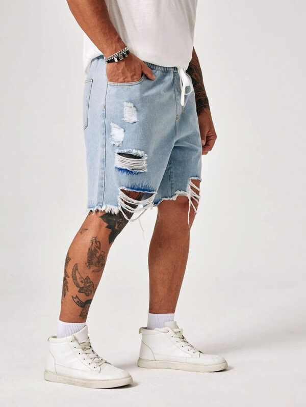 Denim shorts with rips